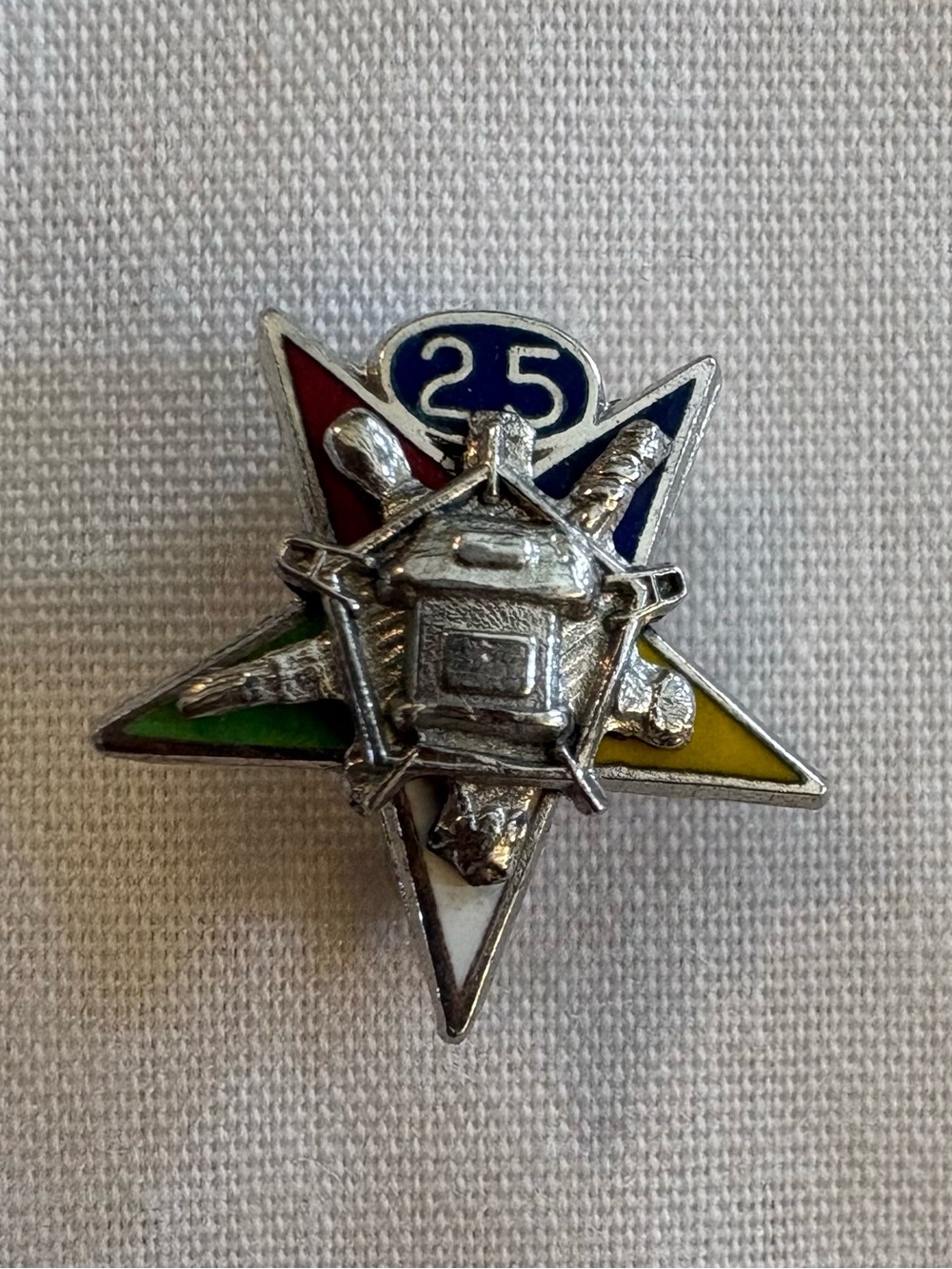 Source Unknown Multicolor Star '25' Enamel Lapel Pin - Men's Accessory